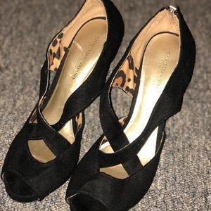 Christian Siriano Black Heels w/ Cheetah Interior